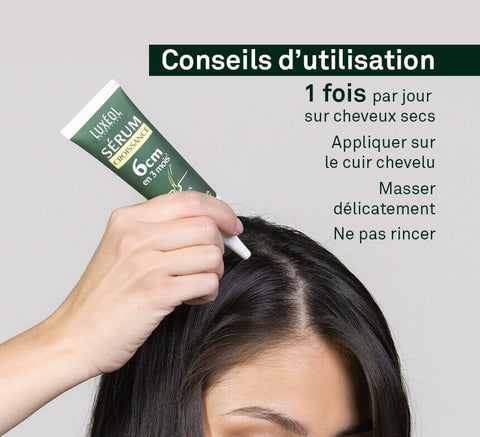 Usage tips image: apply daily to scalp, massage gently, do not rinse.