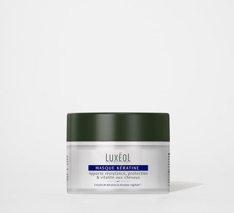 Luxeol hair mask of kerating on white background
